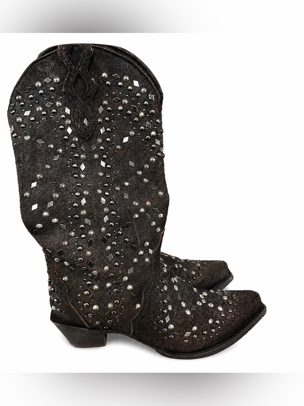 Rare Discontinued Corral Handcrafted Studded Distressed Leather Western Boot 7.5